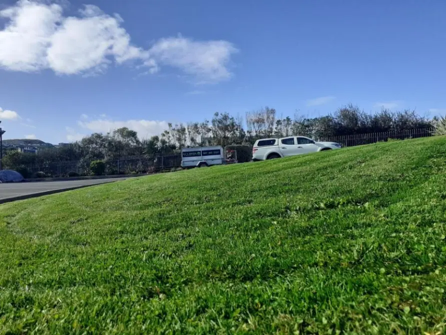 Mowing vehicle and trailer